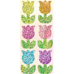 Colourful Foil Tulip Stickers 30's